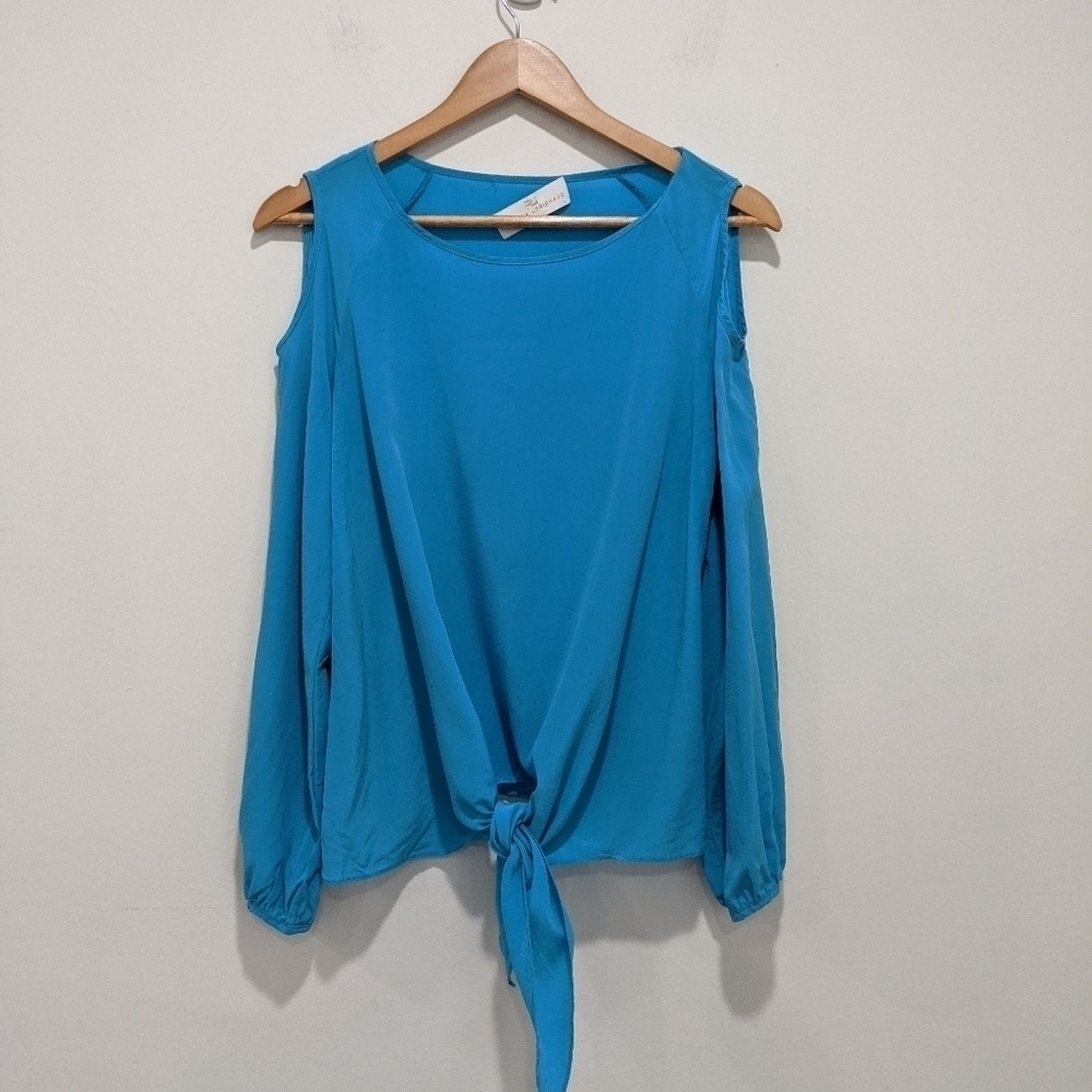 Amanda Uprichard Blue Silk Blouse
